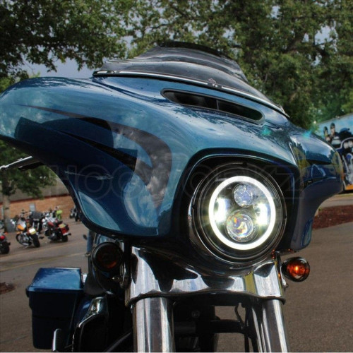 PartzBiz HD: 4414724-Hogworkz Chrome 7" LED HaloMaker Headlight with Auxiliary Halo Passing Lamps PartzBiz HD: 4414724-Hogworkz Chrome 7" LED HaloMaker Headlight with Auxiliary Halo Passing Lamps