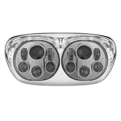 PartzBiz HD HW195021 - Hogworkz Harley Road Glide Dual 5 3/4” ไฟหน้าสไตล์ Chrome LED Daymaker