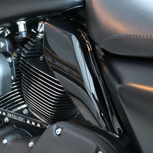 PartzBiz HD: 4414633-Hogworkz '09-'23 Mid-Frame Air Heat Deflectors Harley Touring Vivid Black | HW159112