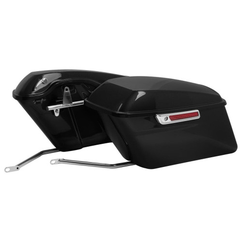 PartzBiz HD: 4414634-Hogworkz HW167218 Chrome Standard Saddlebag Conversion Kit Harley Softail 84-17