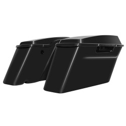 PartzBiz HD HW151108 - กระเป๋าข้าง Hogworkz OEM ยาวพร้อมฝาปิด Harley '14-'18 FLH - Vivid Black | HW151108
