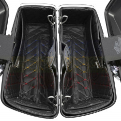 PartzBiz HD HW301029C - กระเป๋าข้างมาตรฐาน Hogworkz เลือกการเย็บ Harley Touring 14-Up ของคุณ