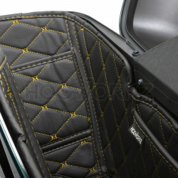PartzBiz HD HW301028 - กระเป๋าข้าง Hogworkz Standard สีดำเย็บด้ายสีทอง Harley Touring 14-Up