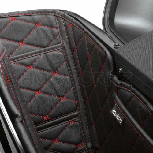 PartzBiz HD: 4414619-Hogworkz Standard Saddlebag Liners Black w/ Red Stitching Harley Touring 14-Up