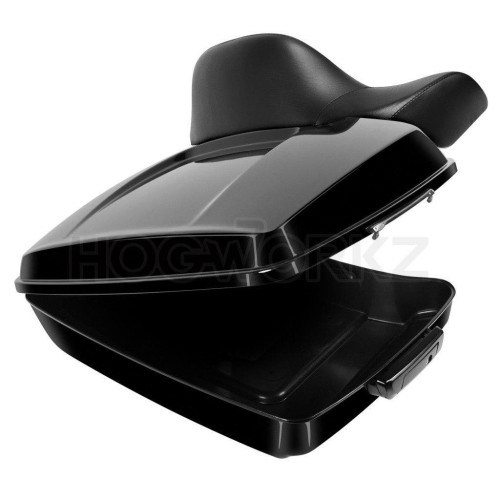 PartzBiz HD: 4414558-Hogworkz Vivid Black Rushmore Chopped Tour Pack TourPak Full Backrest Blk Hardware