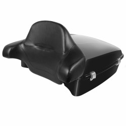 PartzBiz HD HW229808 - Hogworkz Vivid Black Rushmore Style Chopper Tour Pack TourPak พร้อมพนักพิงเต็ม | HW229808 Harley Davidson Touring Cargo กระเป๋าเดินทาง อัพเกรดการเดินทาง