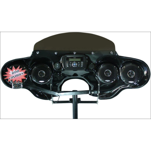 PartzBiz HD: 4414515-Hoppe Quadzilla Quick Detach Fairing Speakers FLSTN w/ Handlebar Control | HDF-SFTDX-QZ-HC