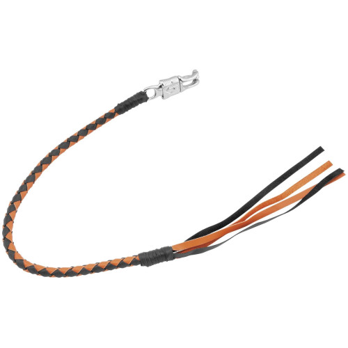 PartzBiz HD: 4414420-Iron Braid 36 ” Leather Old School สีดำ/สีส้ม Get Back Whip สำหรับรถจักรยานยนต์ - 1009-36 BLACK/ORANGE