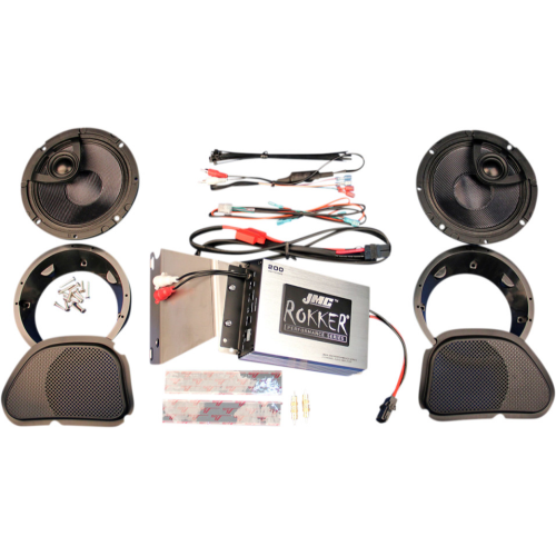 PartzBiz HD: 4414398-J&M JMC ROKKER 200W 2-Channel Amplifier Speaker Kit Harley Road Glide 98-13