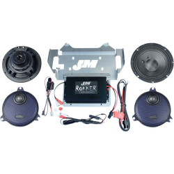 PartzBiz HD XXRK-400SP214SG - J&M ROCKKER XXR XXR EXTREME ชุดติดตั้งแอมป์ลำโพง 2 ตัว 400w Harley Touring 14-20