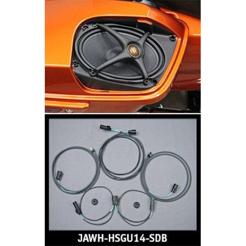PartzBiz HD: 4414375-J&M ROKKER สายรัดกระเป๋าข้างด้านหลัง-ลำโพง 14-19 Harley FLHX FLTRX