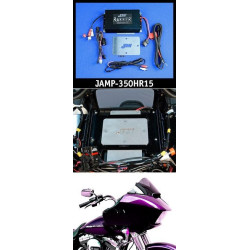 PartzBiz HD JAMP-350HR15 - J&M ROKKER XXR 350 วัตต์ 2-Channel Amplifier Kit 15-16 Harley Road Glide FLTR/X | JAMP-350HR15 4405-0403 217030 94-1357 กระเป๋าใส่สัมภาระ Bagger Touring Dresser Road Glide Special Ultra