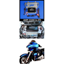 PartzBiz HD JAMP-350HC14-ST5 - J&M ROKKER XXR 350 วัตต์ 2-Channel Stage 5 Amp Kit 14-19 Harley Batwing Electra Ultra