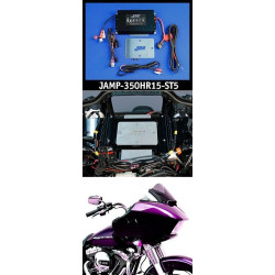 PartzBiz HD JAMP-350HR15-ST5 - J&M ROKKER XXR 350 วัตต์ 2-Channel Stage 5 Amp Kit 15-20 Harley Road Glide Ultra JAMP-350HR15-ST5 Bagger Touring Dresser Electra Street Glide Ultra Classic Limited