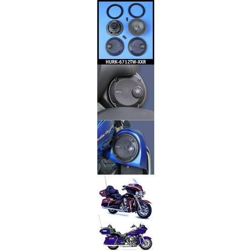 PartzBiz HD: 4414347-J&M ROKKER XXR 6.71‚Äù Rear-Pod Lower-Fairing Speaker Kit w/ Grill Mounted Tweeters 14-17 Harley
