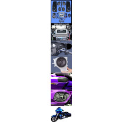 PartzBiz HD XXRK-800LD4-14SG - J&M Rokker XXR Extreme 800w ลำโพง 4 ตัวพร้อมฝาปิดและชุดแอมป์ 14-20 Harley FLHX XXRK-800LD4-14SG ดีที่สุดสำหรับการอัพเกรดระบบเสียง davidson