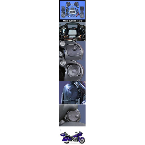 PartzBiz HD: 4414353-J&M Rokker XXR Extreme 800w 6-Speaker & Amp Install Kit 16-20 Harley FLTRU XXRK-800LW6-16RU best for davidson sound system upgrade