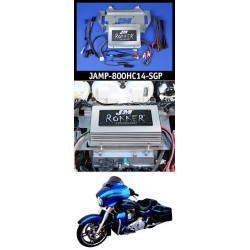 PartzBiz HD JAMP-800HC14-SGP - J&M ROKKER XXRP 700w 4-CH DSP Programmable Amp 14-20 Harley FLHX ช่วงล่าง/หลัง JAMP-800HC14-SGP 4405-0635 44050635 เหมาะสำหรับการอัพเกรดระบบเสียง davidson