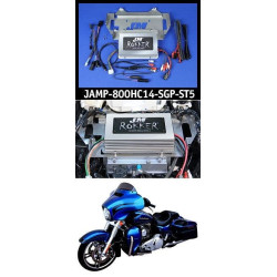 PartzBiz HD JAMP-800HC14-SGP-ST5 - J&M ROKKER XXRP 800w 4-CH DSP Stage 5 Amp 14-20 Harley FLHX ด้านหลัง/ล่าง JAMP-800HC14-SGP-ST5 street glide touring davidson เหมาะสำหรับ