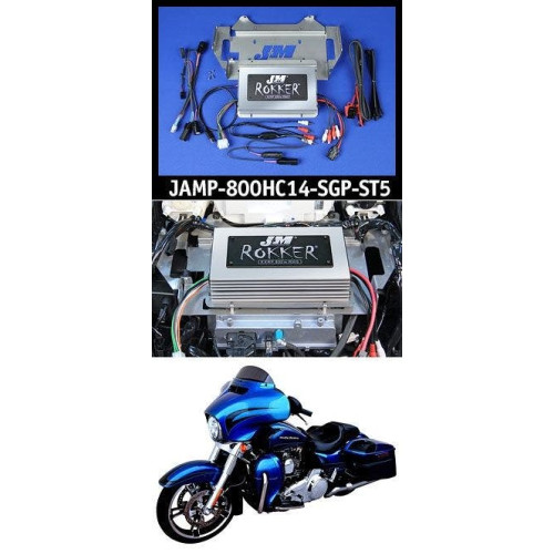 PartzBiz HD: 4414360-J&M ROKKER XXRP 800w 4-CH DSP Stage 5 Amp 14-20 Harley FLHX Rears / Lowers JAMP-800HC14-SGP-ST5 street glide touring davidson best for