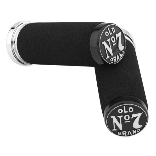 PartzBiz HD: 4414333-Jack Daniels OLD #7 Black Foam Hand Grips for Harley Cable Throttle Models | 106-245 PartzBiz HD: 4414333-Jack Daniels OLD #7 Black Foam Hand Grips for Harley Cable Throttle Models | 106-245