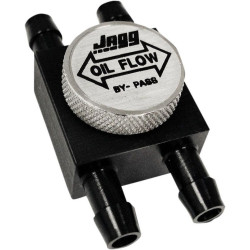 PartzBiz HD DS07130215 - Jagg 4000 Black Billet Aluminium Manual Oil Bypass Valve - เปลี่ยนระบบควบคุมออยล์คูลเลอร์อัพเกรด Harley Metric Chopper Custom bike 0713-0215 07130215