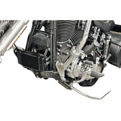 PartzBiz HD WP821-2014 - Jagg Black Horizonal Low Mount 10 แถวชุดทำความเย็นน้ำมันพร้อมพัดลมช่วย Harley 91-16 | 751-FP2500
