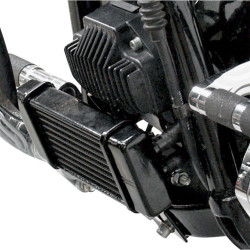 PartzBiz HD WP821-2012 - Jagg Black Horizonal Low Mount 10 Row ชุดออยคูลเลอร์ Harley Dyna 91-16 | 750-2500