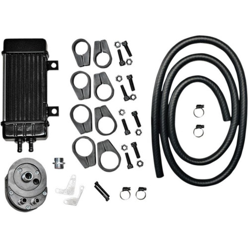 PartzBiz HD: 4414312-Jagg Chrome Wideline 10 Row Vertical Frame Mount Engine Oil Cooler Harley 84-16 | 750-2080