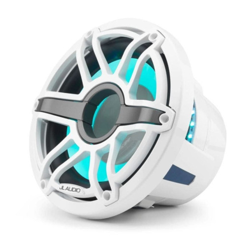 PartzBiz HD: 4414101-JL Audio M6 Series - 10-inch (250 mm) Marine Subwoofer Driver with Transflective™ LED Lighting; Gloss White Trim Ring; Gloss White Sport Grille; 4 Ω PartzBiz HD: 4414101-JL Audio M6 Series - 10-inch (250 mm) Marine Subwoofer Driver with Transflective™ LED Lighting; Gloss White Trim Ring; Gloss White Sport Grille; 4 Ω