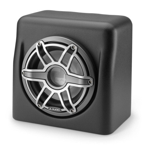 PartzBiz HD: 4414087-JL Audio Single M6-10W Matte Black Sealed Enclosure Titanium Sport Grille