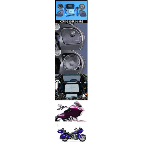 PartzBiz HD: 4414037-J&M ROKKER XXR EXTREME 350w 2-Speaker Amplifier Install Kit 14-18 Harley FLTR/U | XXRK-350SP2-15RG