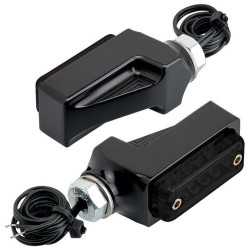 PartzBiz HD DS20202003 - Joker Machine 05-311-1A สัญญาณไฟเลี้ยว Billet สีดำ เลนส์ Amber LED Smoke