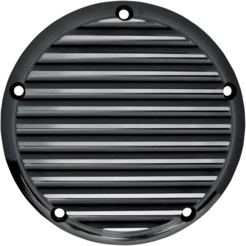 PartzBiz HD: 4414006-Joker Machine Black Finned 5 Hole Derby Cover for Harley Big Twin Cam 99-16 | 06-99TC PartzBiz HD: 4414006-Joker Machine Black Finned 5 Hole Derby Cover for Harley Big Twin Cam 99-16 | 06-99TC