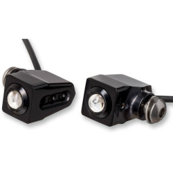 PartzBiz HD DS20201422 - Joker Machine Black Single Rat Eye ไฟเลี้ยว LED สีเหลืองอำพัน Harley & Metric | 05-206-เอบี