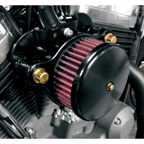 PartzBiz HD: 4413978-Joker Machine Black Smooth Performance Air Cleaner Harley Sportster XL 91-06 | 10-201B