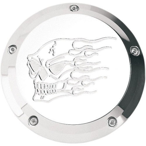 PartzBiz HD: 4413955-Joker Machine Chrome Hot Head Skull 5 Hole Derby Cover for Harley Twin Cam 99-16 | 06-99HH PartzBiz HD: 4413955-Joker Machine Chrome Hot Head Skull 5 Hole Derby Cover for Harley Twin Cam 99-16 | 06-99HH