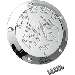 PartzBiz HD DSDS375260 - Joker Machine Chrome Lucky 7 5 Hole Derby Cover for Harley Twin Cam 99-16 | 06-99L PartzBiz HD DSDS375260 - Joker Machine Chrome Lucky 7 5 Hole Derby Cover for Harley Twin Cam 99-16 | 06-99L