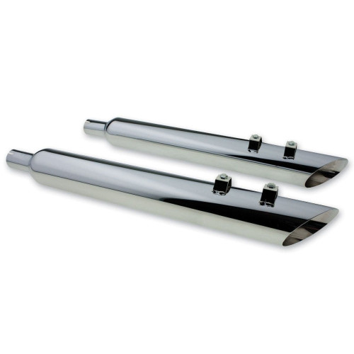 PartzBiz HD: 4413929-Jones Exhaust Chrome 3.5" Full Boar Angle Slip-On Muffler 1.75" Baffle Harley M8 FLH FLT Touring