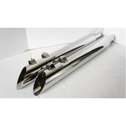 PartzBiz HD: 4413940-Jones Exhaust Full Boar Slash Up Slip-On Muffler 1.75" Baffle Harley FLH | JAC3123MCRV134