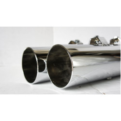 PartzBiz HD JFB-JPT31230MC250 - ท่อไอเสีย Jones Full Boar Straight Cut Slip-On Muffler 2.5 ” Baffle Harley FL 95-16 | JPT31230MC250