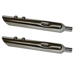 PartzBiz HD JFB-JAC430MC-8 - Jones Exhaust JAC430MC-8 Angle Cut Slip-On Mufflers No Baffle 17-18 FLH M8 PartzBiz HD JFB-JAC430MC-8 - Jones Exhaust JAC430MC-8 Angle Cut Slip-On Mufflers No Baffle 17-18 FLH M8