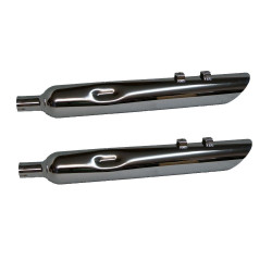 PartzBiz HD JFB-JAC430MC200 - ท่อไอเสีย Jones JAC430MC200 Full Boar Angle Cut Slip-On Muffler 2” Baffle 95-16 FLH