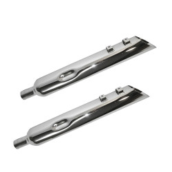 PartzBiz HD JFB-JAC430MCRV134 - ท่อไอเสีย Jones Chrome 4 ”Full Boar Reverse Angle Slip-On 1.75 ” Baffle 95-16 FLH/T Harley Touring
