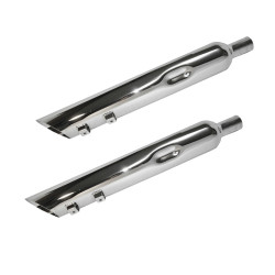 PartzBiz HD JFB-JAC430MCRV200 - ท่อไอเสีย Jones JAC430MCRV200 Full Boar Reverse Angle Cut Slip-On Mufflers 2” Baffle 95-16 FLH