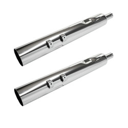 PartzBiz HD JFB-JPT430MC250 - Jones Exhaust JPT430MC250 Full Boar Straight Cut Slip-On Mufflers 2" Baffle 95-16 FLH PartzBiz HD JFB-JPT430MC250 - Jones Exhaust JPT430MC250 Full Boar Straight Cut Slip-On Mufflers 2" Baffle 95-16 FLH