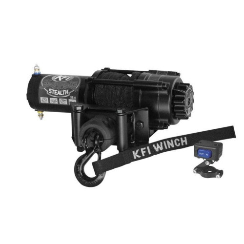 PartzBiz HD: 4413844-KFI SE35 Black 3500lbs Stealth Series Aluminum Winch w/ Remote ATV UTV Off-Road Jeep 573806