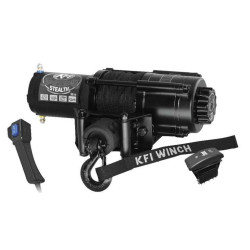 PartzBiz HD TR574638 - KFI SE45-R2 สีดำ 4500lbs มาตรฐาน Stealth Series อลูมิเนียม Winch w/Dash Switch UTV Off-Road Jeep ATV 574638