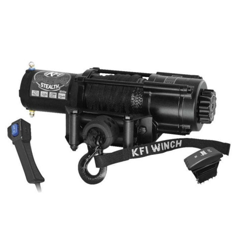 PartzBiz HD: 4413846-KFI SE45W-R2 Black 4500lbs Wide Stealth Series Aluminum Winch UTV Off-Road Jeep ATV 574639