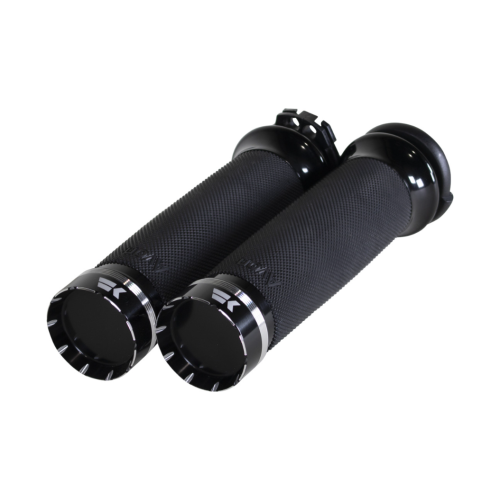 PartzBiz HD: 4413810-Khrome Werks 500200 Black Contour Tracer Handlebar Grips Harley Cable Throttle PartzBiz HD: 4413810-Khrome Werks 500200 Black Contour Tracer Handlebar Grips Harley Cable Throttle